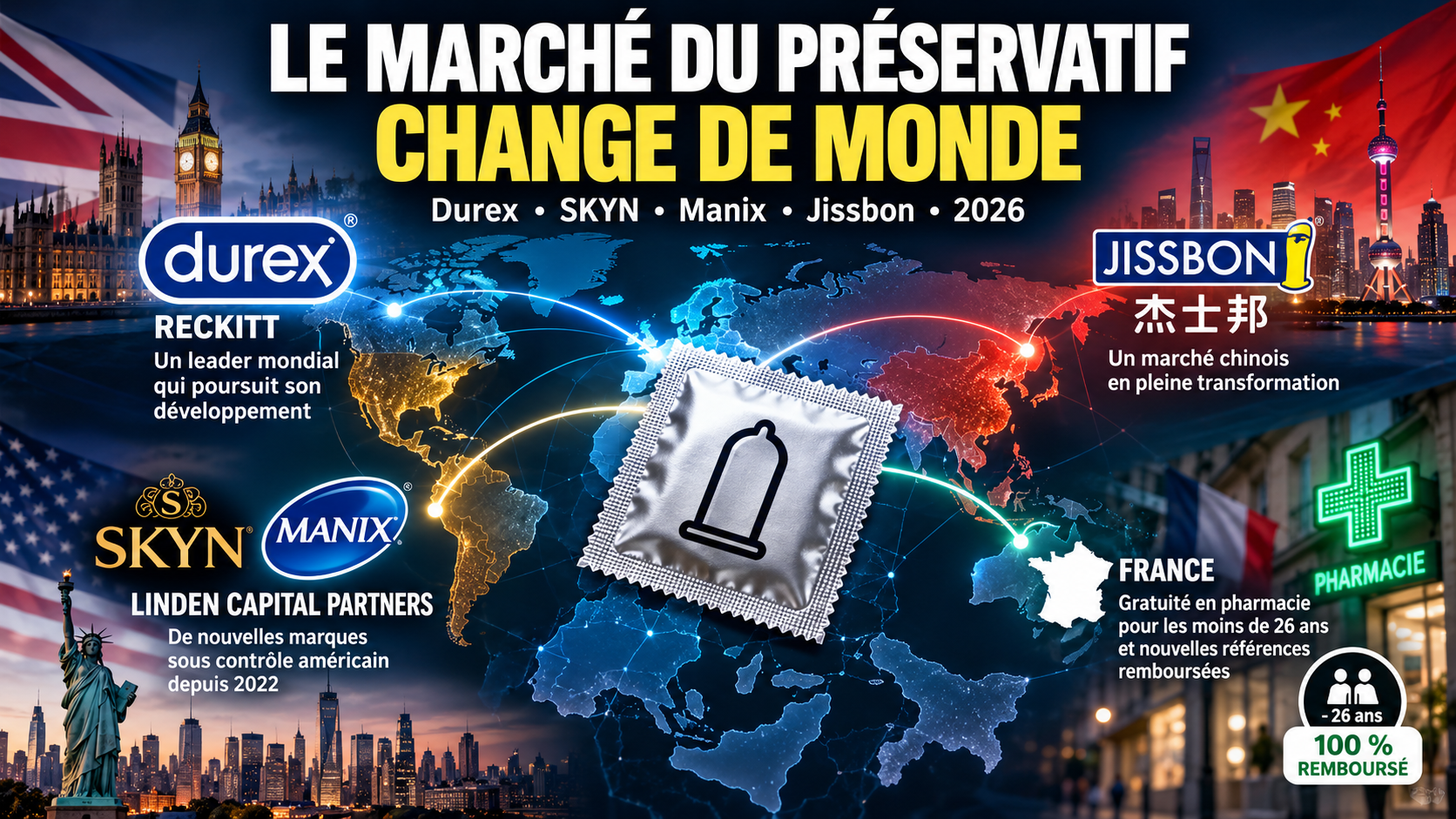 Évolution du marché mondial du préservatif en 2026 avec Durex, SKYN, Manix et Jissbon